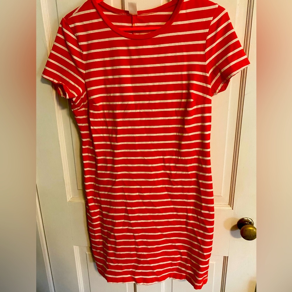 Womens old navy orange white striped dress